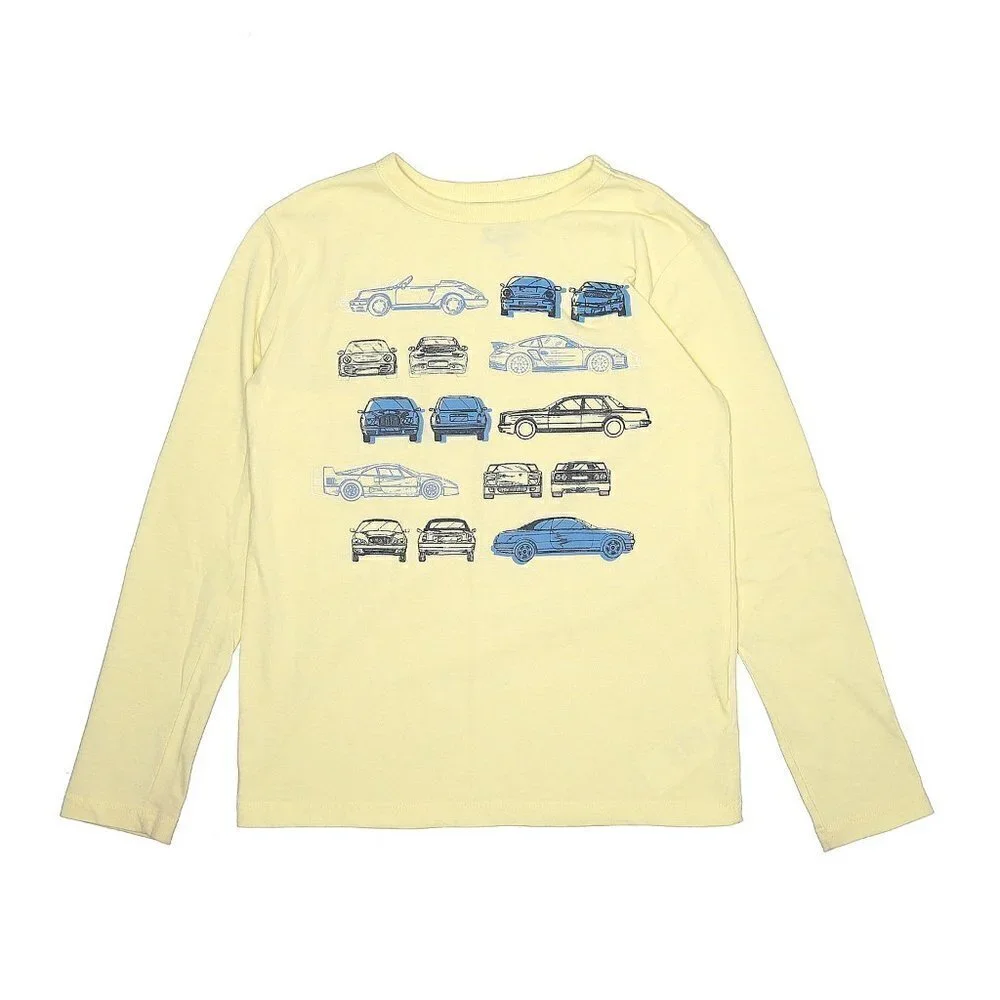 Crewcuts Yellow & Blue Glow In The Dark Car Long Sleeve T-Shirt